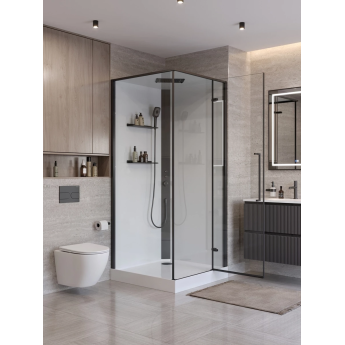 Душевая кабина BELBAGNO UNO UNO-CAB-A-1-90-C-NERO-Bi-TOP-R 90x90x212,5 см R